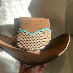 New Brown/Turquoise Women’s Cowboy Hat, Crocodile Pattern Size Medium/7